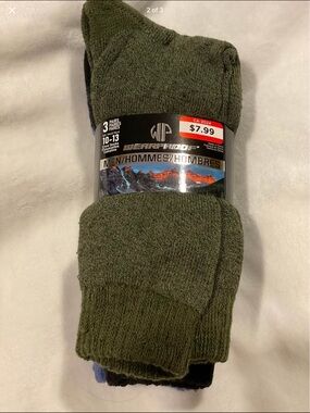Wearproof Men's 3-Pack Crew Socks - Olive Green